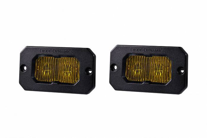 Врезные противотуманные желтые LED-модули SS2 Pro с янтарной подсветкой